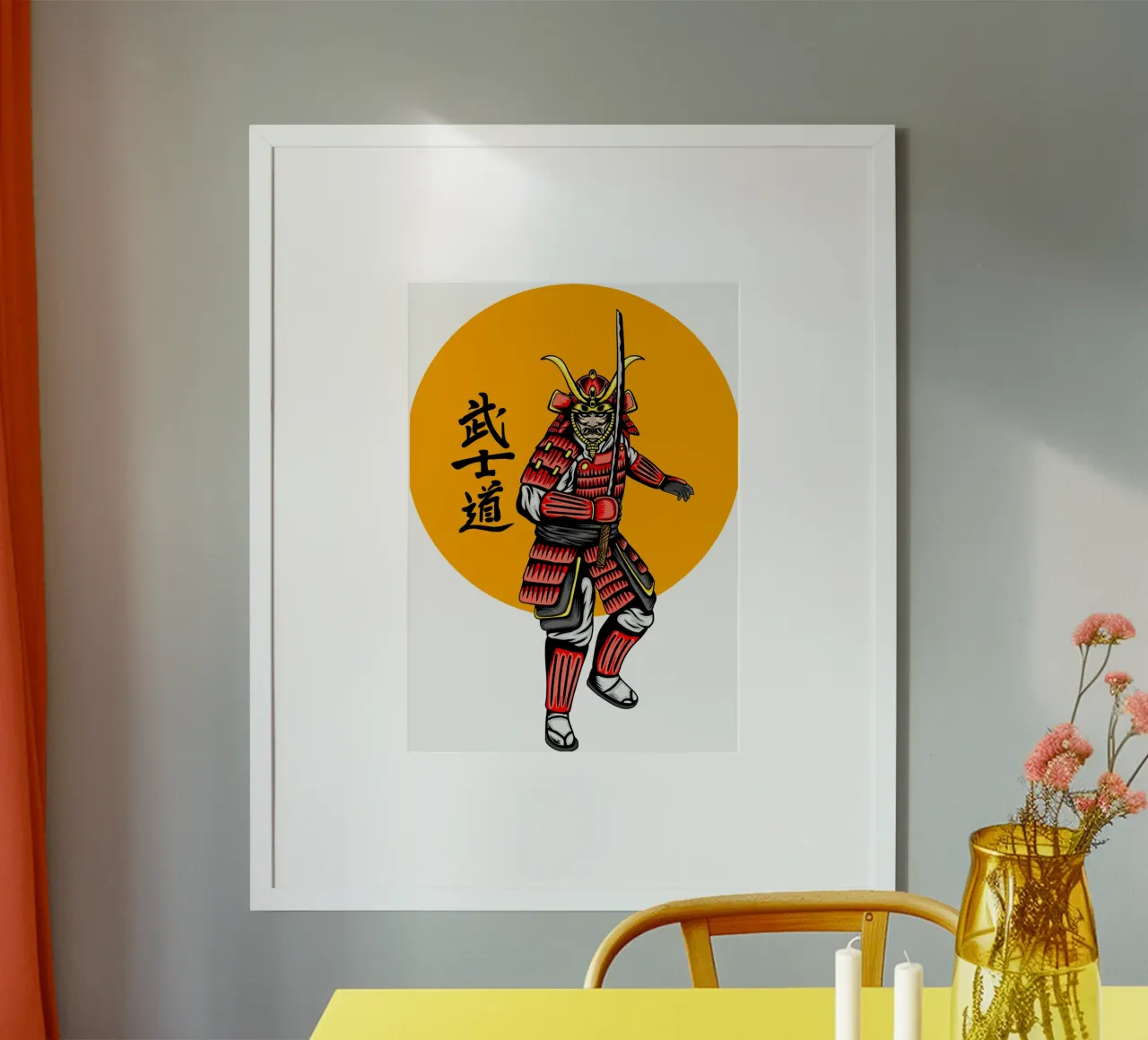 Samurai Japans Kunstontwerp hahnemühle van nirwanaart