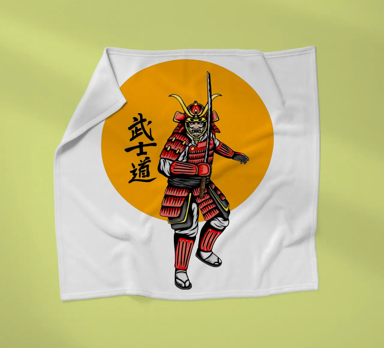 Samurai Japanische Kunst Design Fleecedecke von nirwanaart