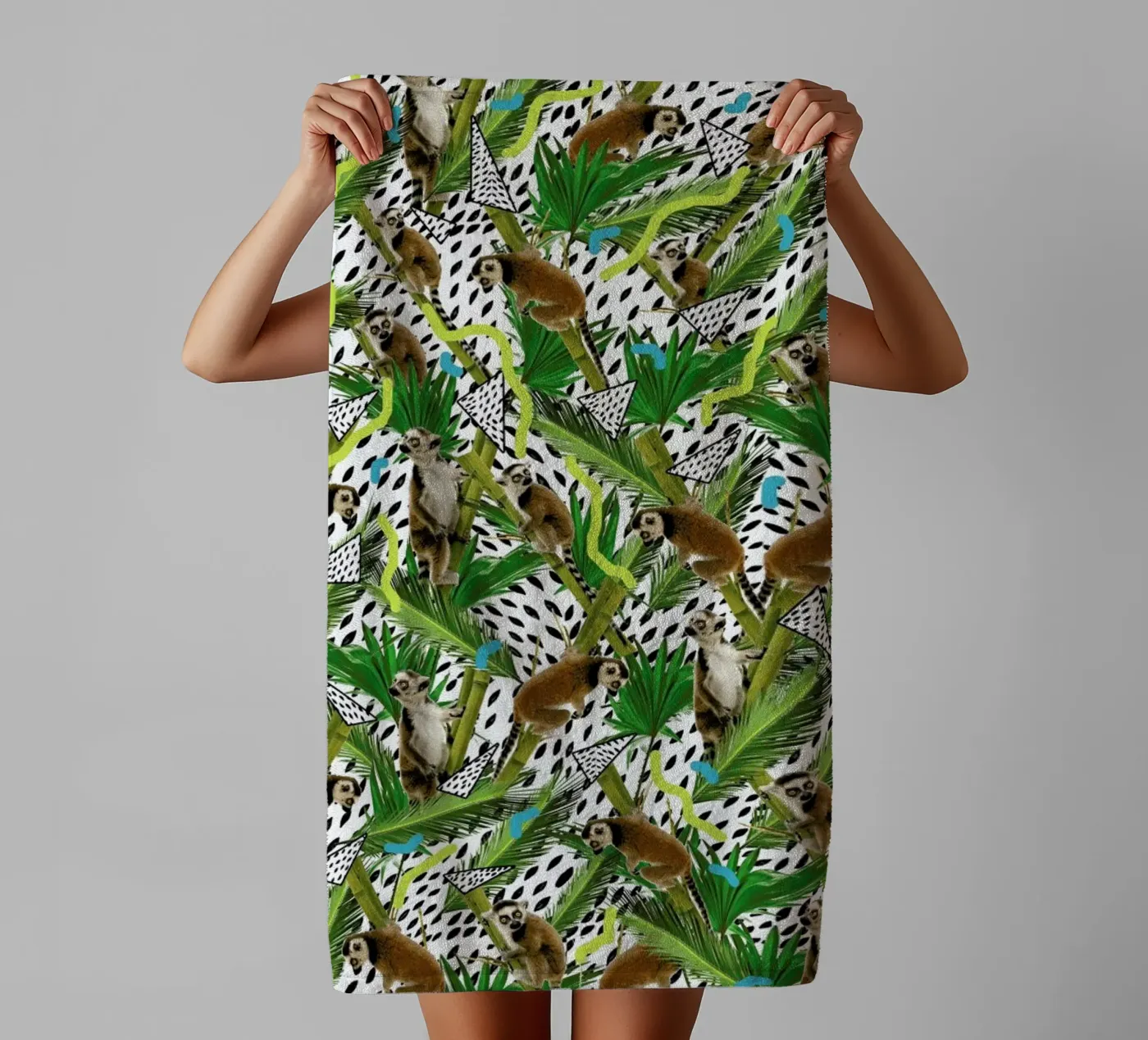 Lemur badhanddoek van Kris Tate