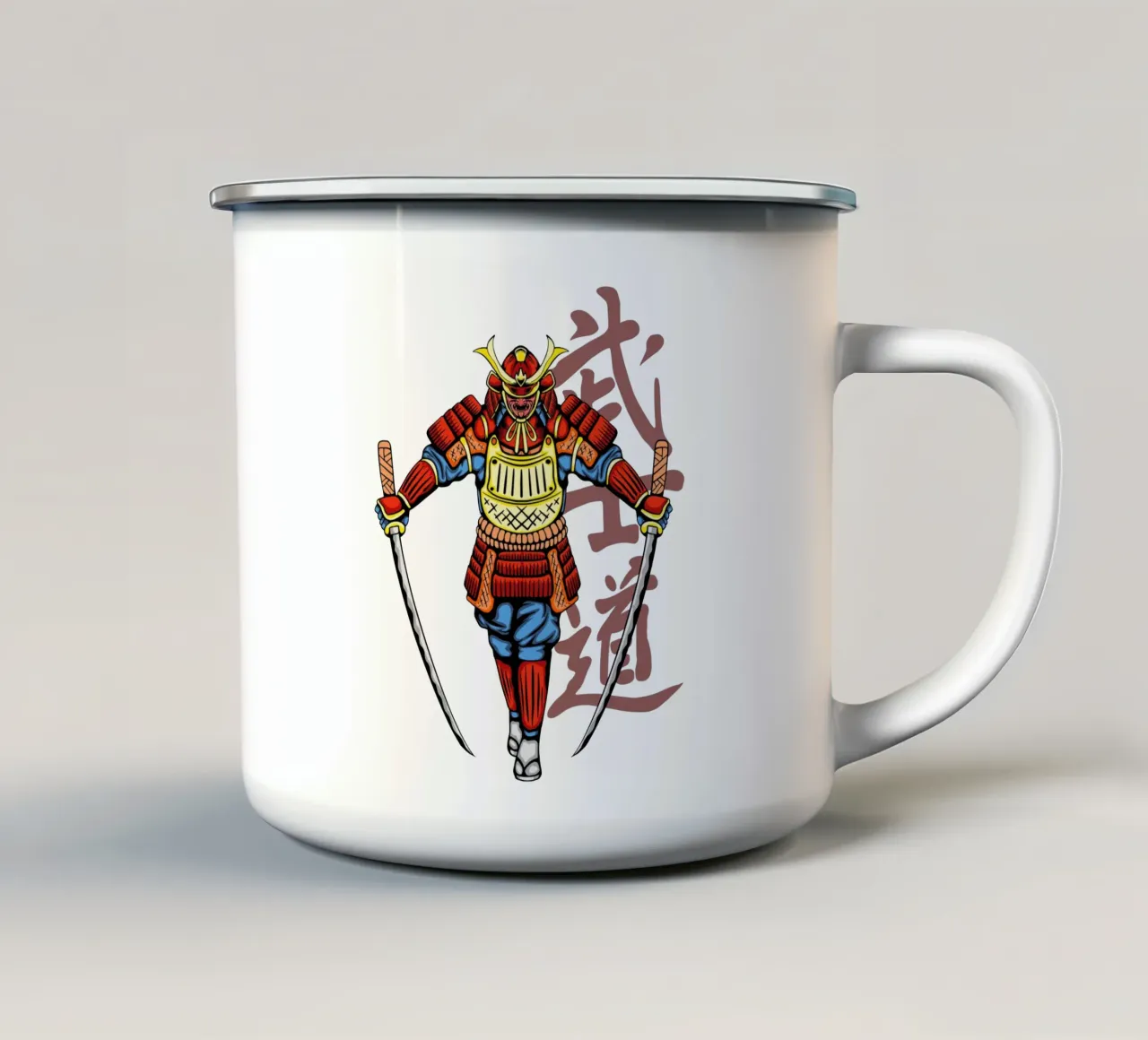 Samurai giapponese Katana Art Design tazza in smalto da nirwanaart