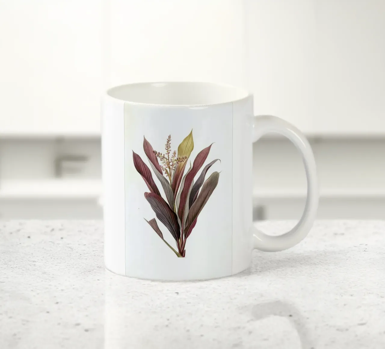 Dracoena terminalis, Dragon Lily, Good Luck Tree -Pierre Joseph tazza in ceramica da Artokoloro Quint Lox Ltd