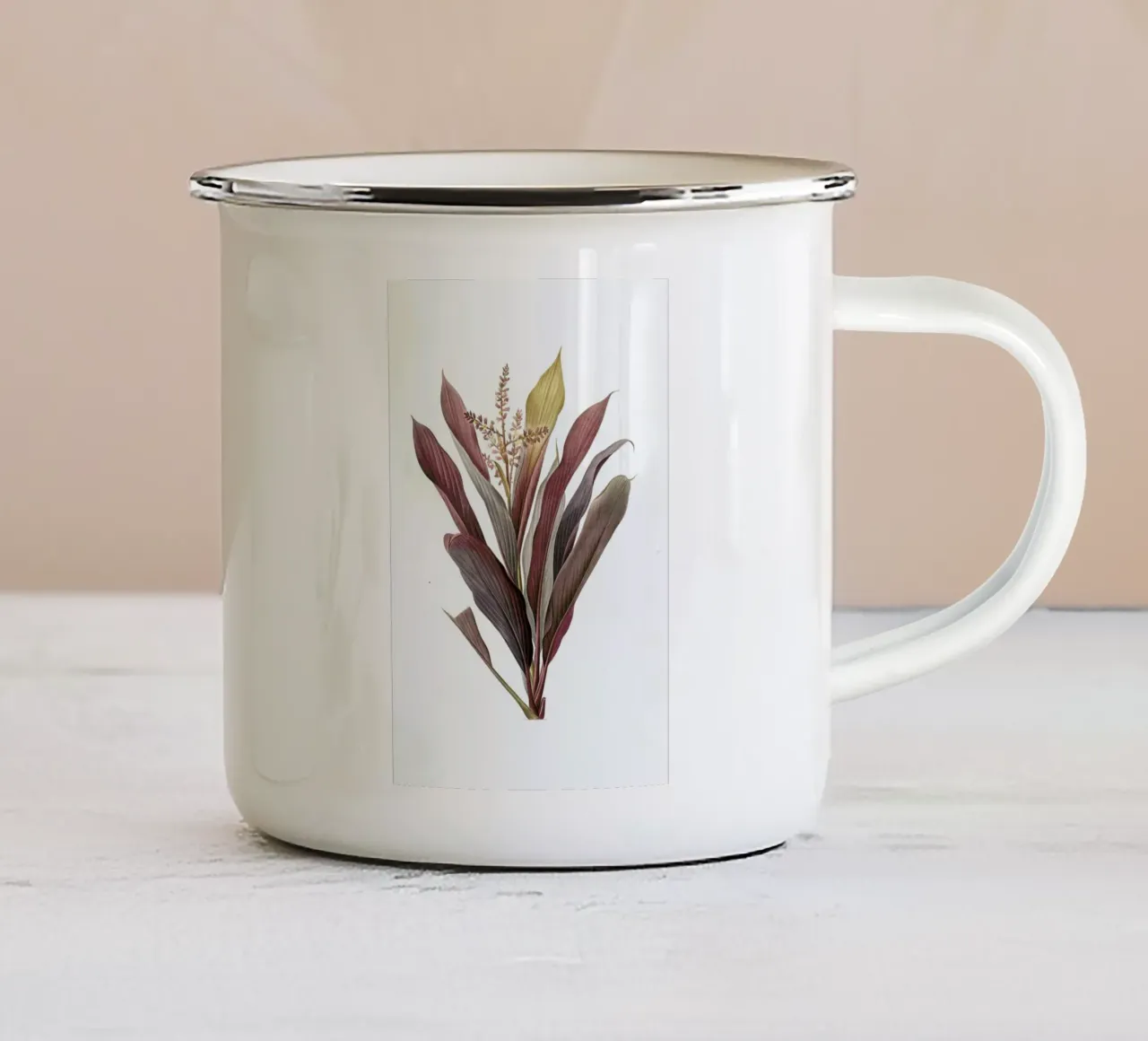 Dracoena terminalis, Dragon Lily, Good Luck Tree -Pierre Joseph tazza in smalto da Artokoloro Quint Lox Ltd