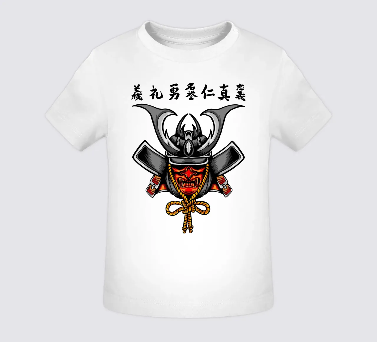 Design del volto di un samurai giapponese maglietta neonato da nirwanaart