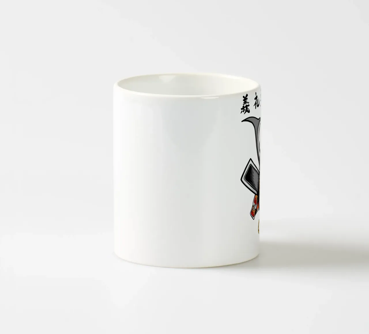 Design del volto di un samurai giapponese tazza in ceramica da nirwanaart