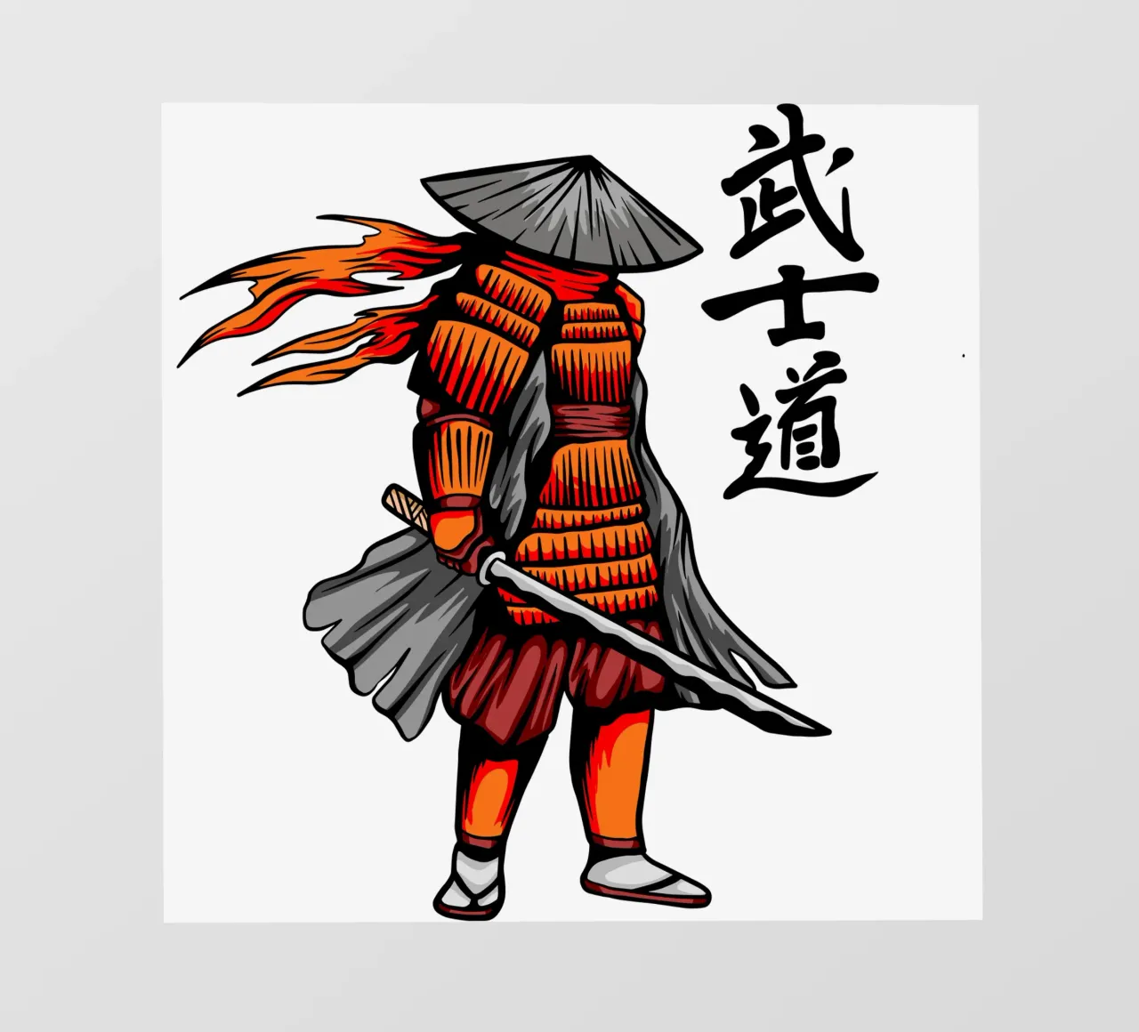 Japanese Samurai Vector Art Design backlit film by nirwanaart