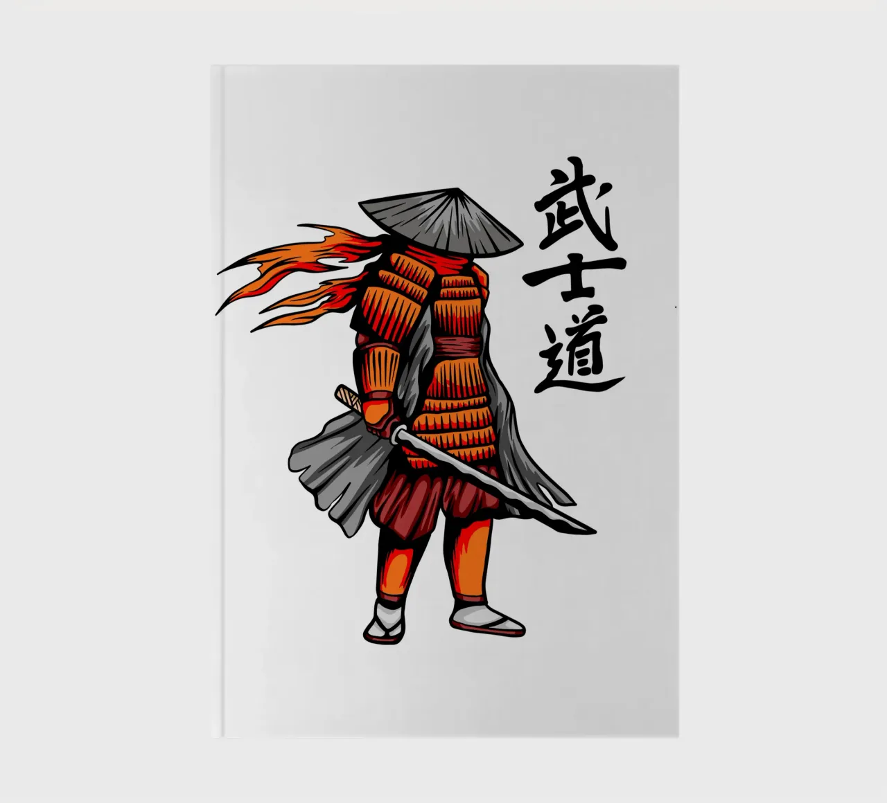 Japanese Samurai Vector Art Design notebook by nirwanaart