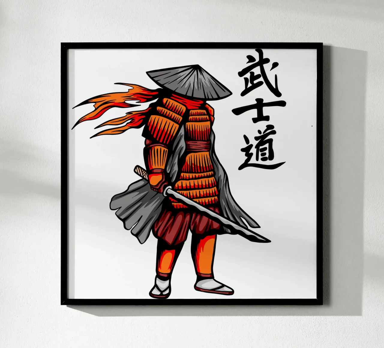 Japanese Samurai Vector Art Design hahnemühle by nirwanaart