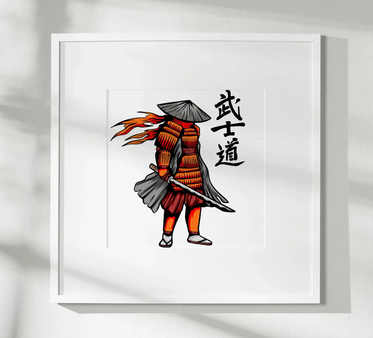 Japanese Samurai Vector Art Design hahnemühle by nirwanaart
