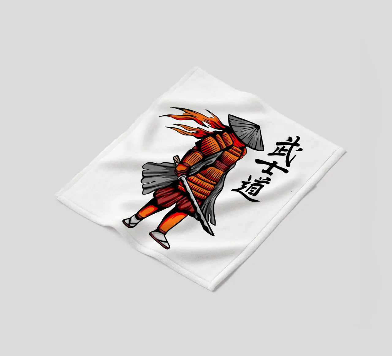 Japanese Samurai Vector Art Design fleece blanket by nirwanaart