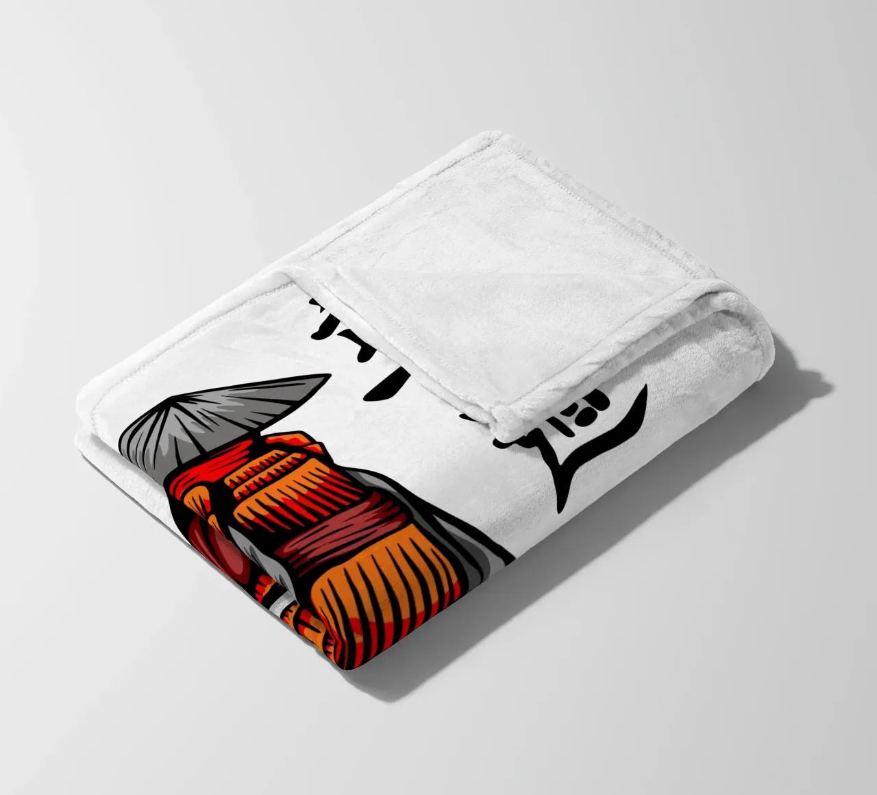 Japanese Samurai Vector Art Design fleece blanket by nirwanaart
