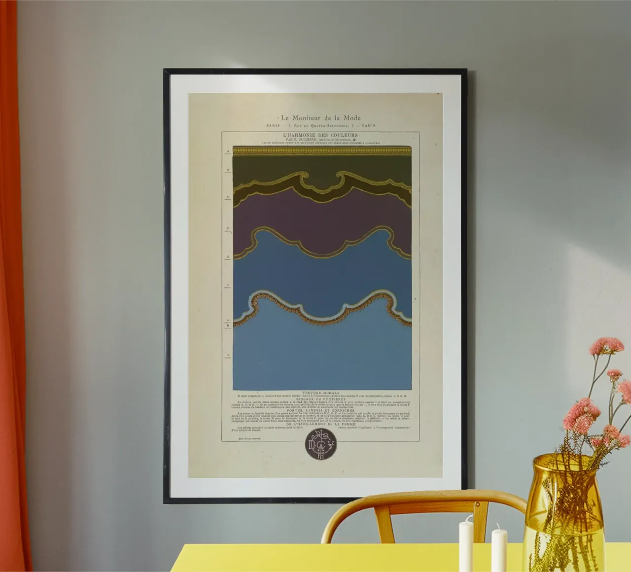 L'harmonie des couleurs, 1815 - Édouard Guichard poster con telaio in alluminio da Artokoloro Quint Lox Ltd