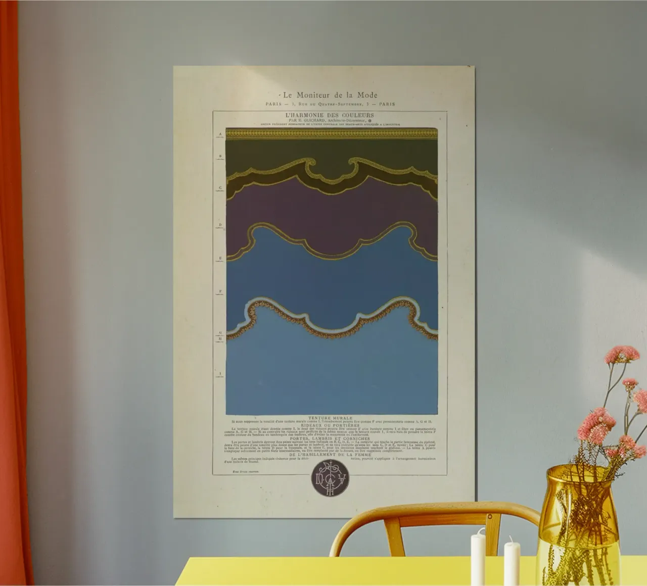 L'harmonie des couleurs, 1815 - Édouard Guichard poster con telaio in alluminio da Artokoloro Quint Lox Ltd