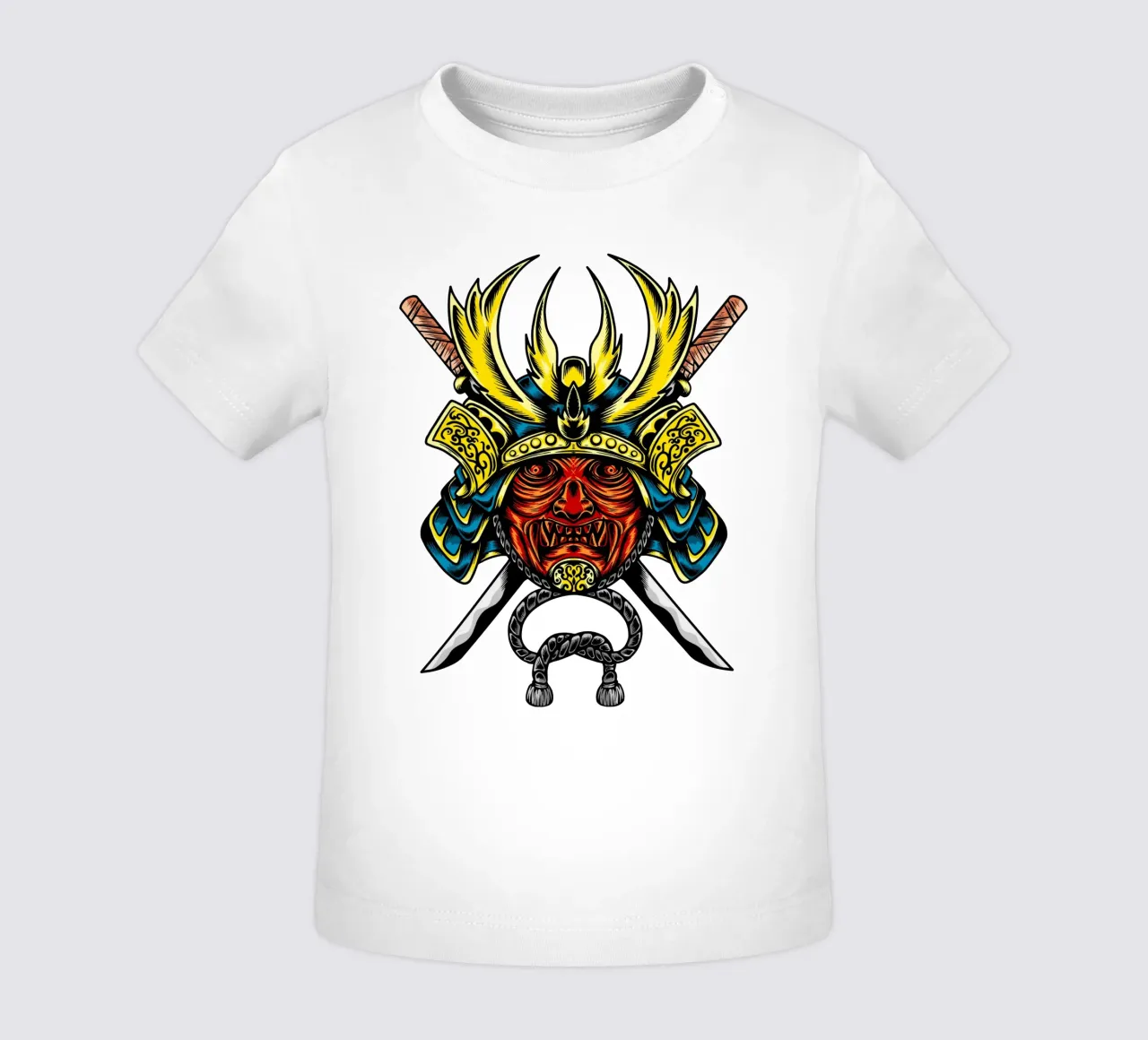 Maschera di samurai giapponese Vector Art Design maglietta neonato da nirwanaart