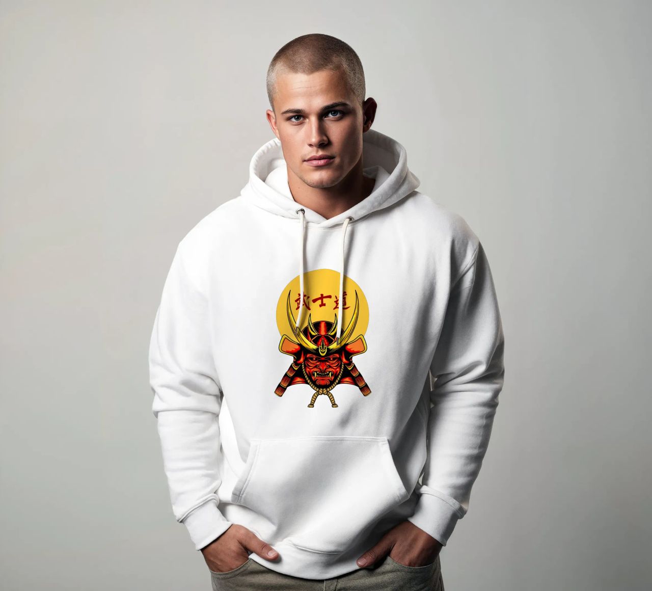 Samurai Mask Vector Art Design felpa con cappuccio da nirwanaart