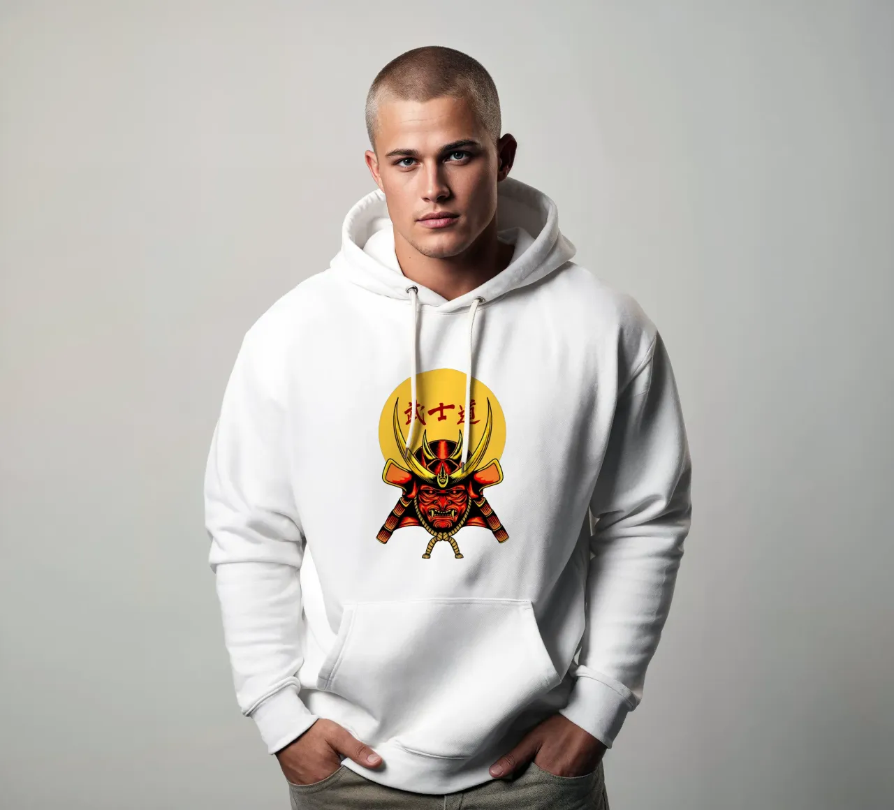 Máscara de Samurai Vector Art Design sudadera con capucha de nirwanaart