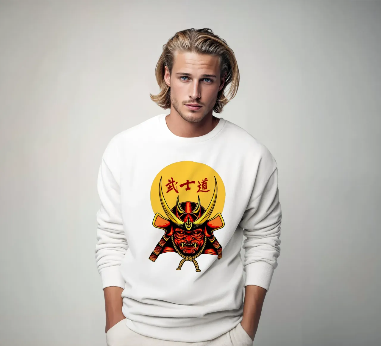 Vectorontwerp samoeraimasker sweatshirt van nirwanaart