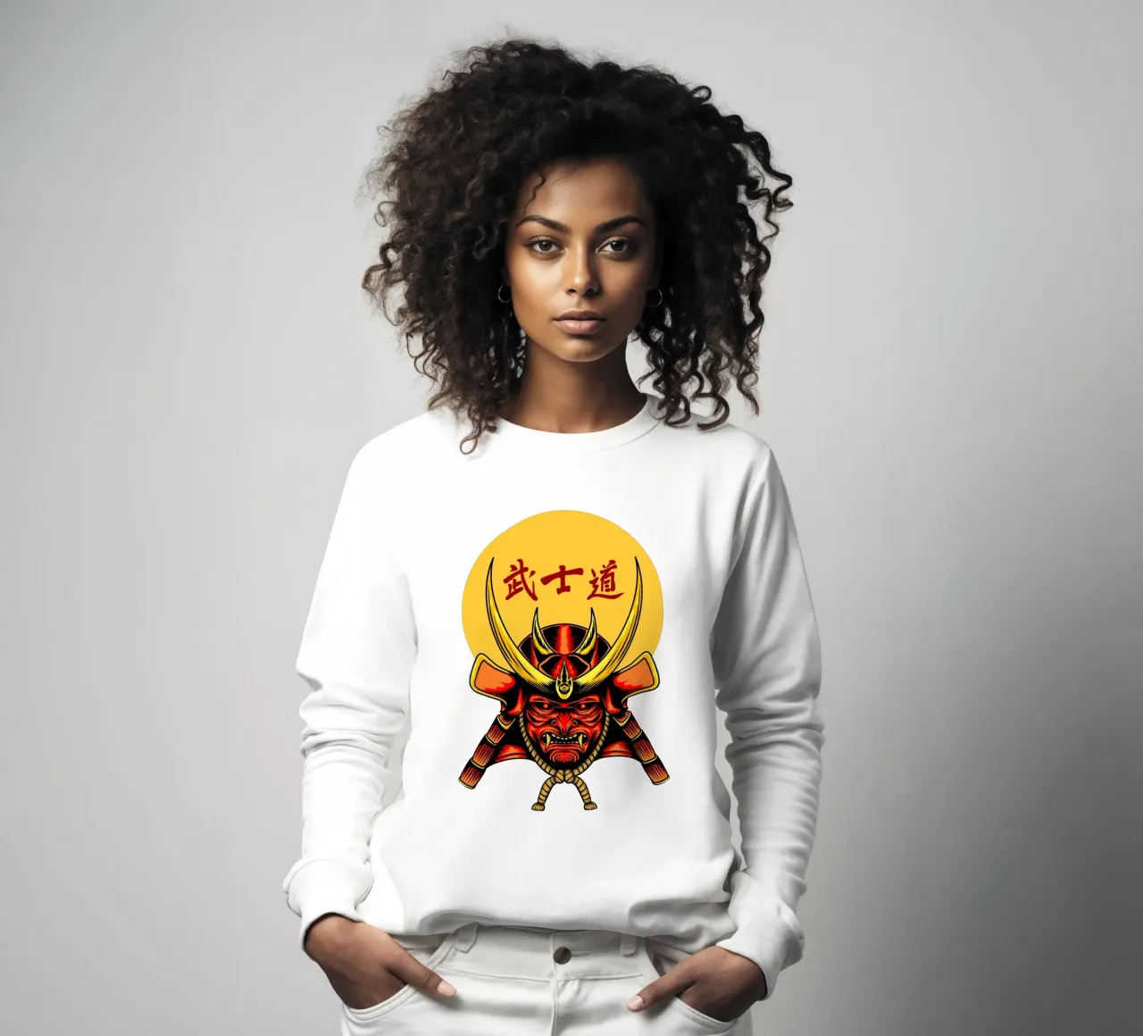Vectorontwerp samoeraimasker sweatshirt van nirwanaart