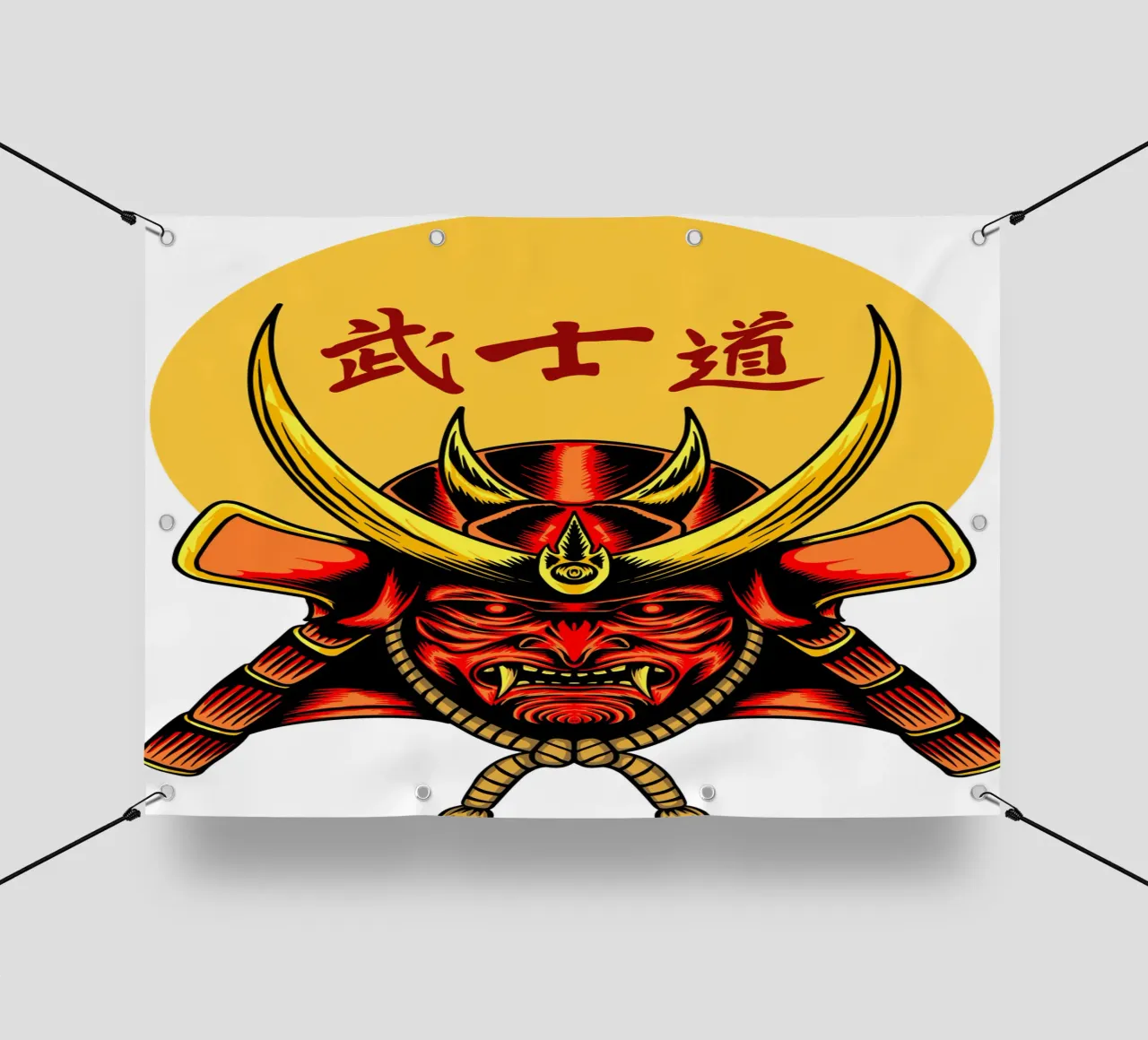 Samurai Mask Vector Art Design pvc cover by nirwanaart