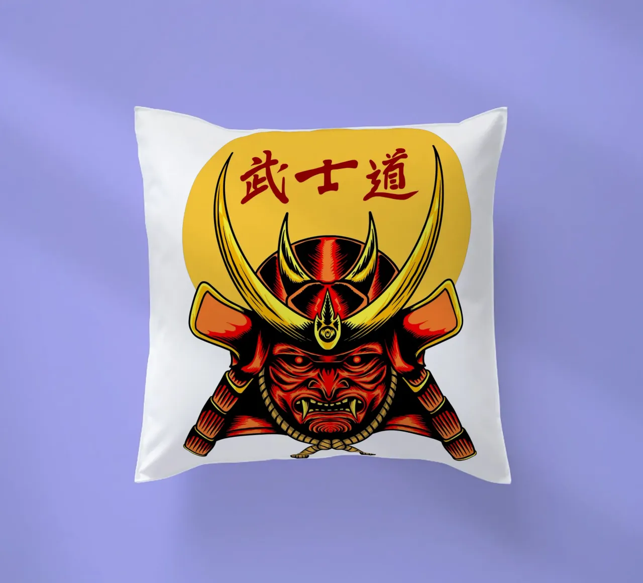 Samurai Mask Vector Art Design cuscino da nirwanaart