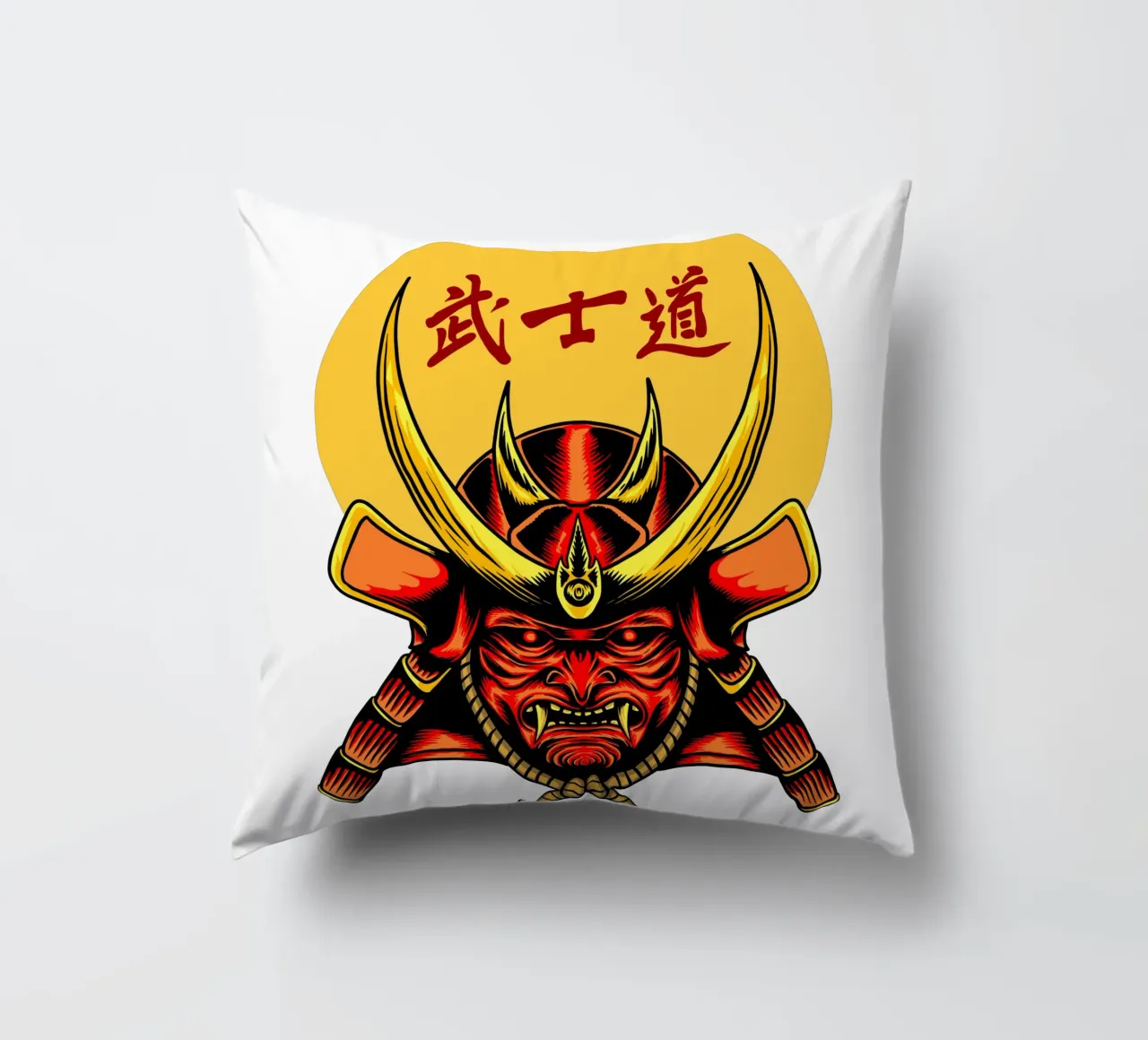 Samurai Mask Vector Art Design cuscino da nirwanaart