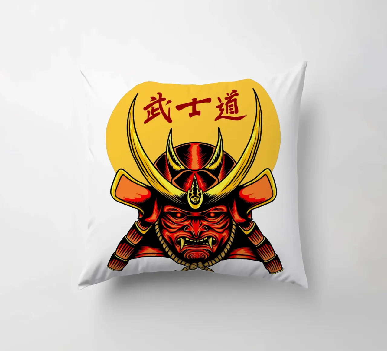 Samurai Mask Vector Art Design cuscino da nirwanaart