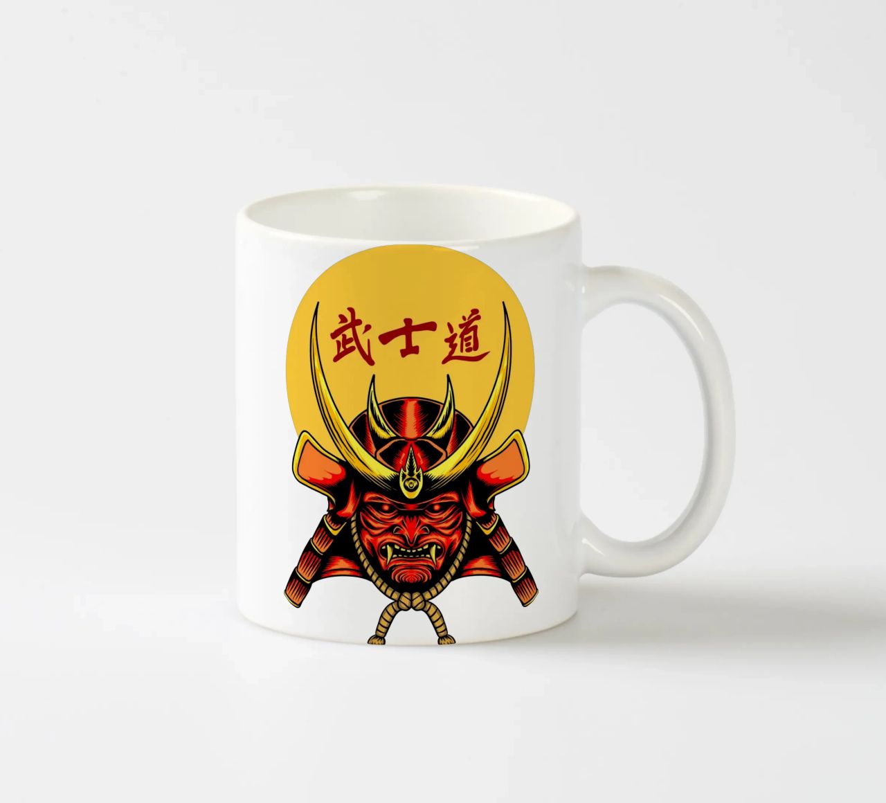 Samurai Mask Vector Art Design tazza in ceramica da nirwanaart