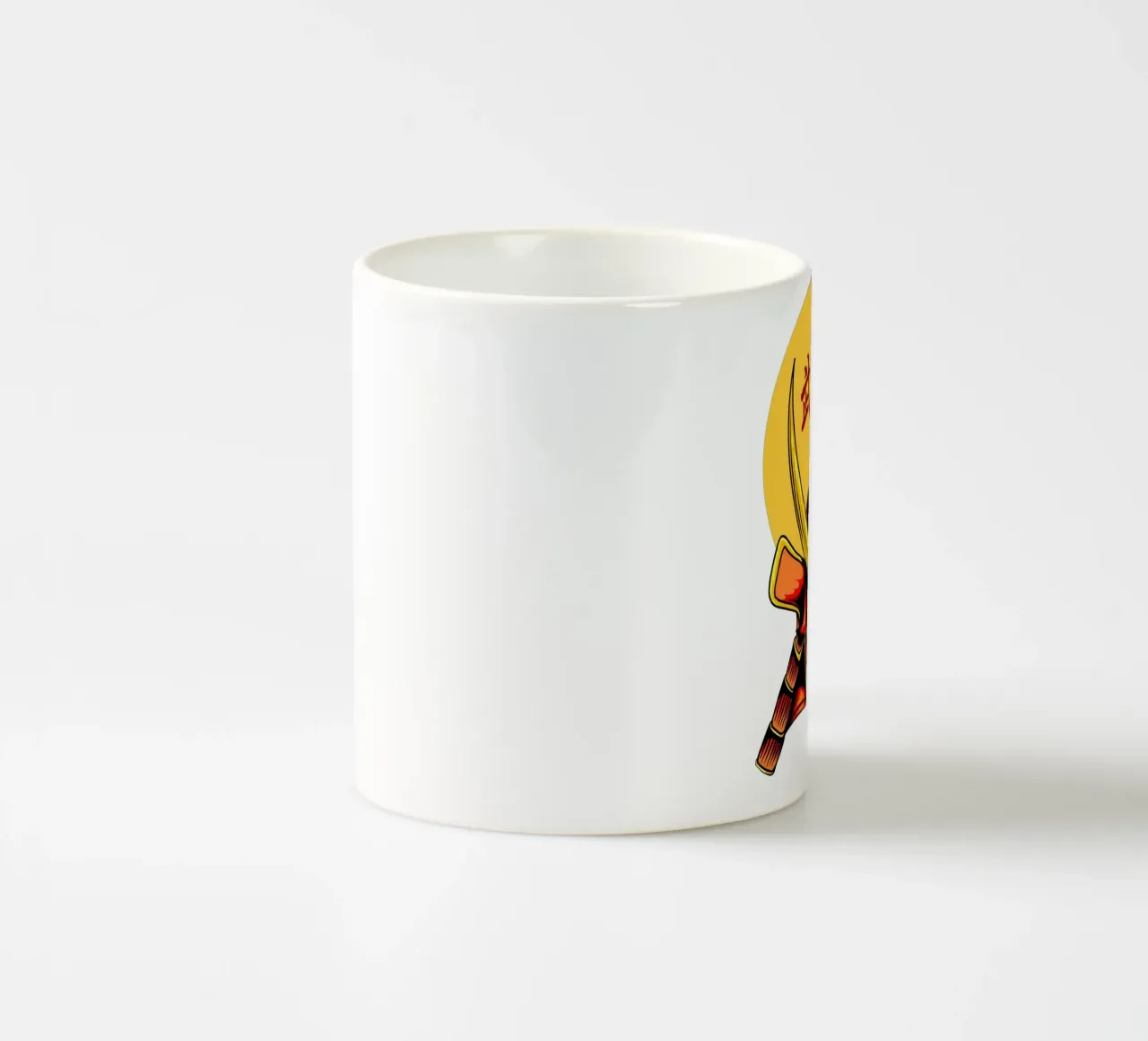 Samurai Maske Vektorkunst Design Keramik Tasse von nirwanaart