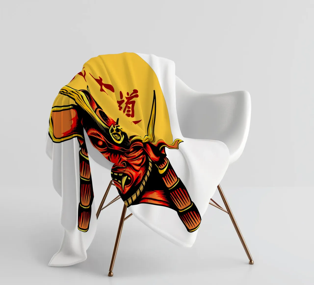 Samurai Mask Vector Art Design coperta in pile da nirwanaart