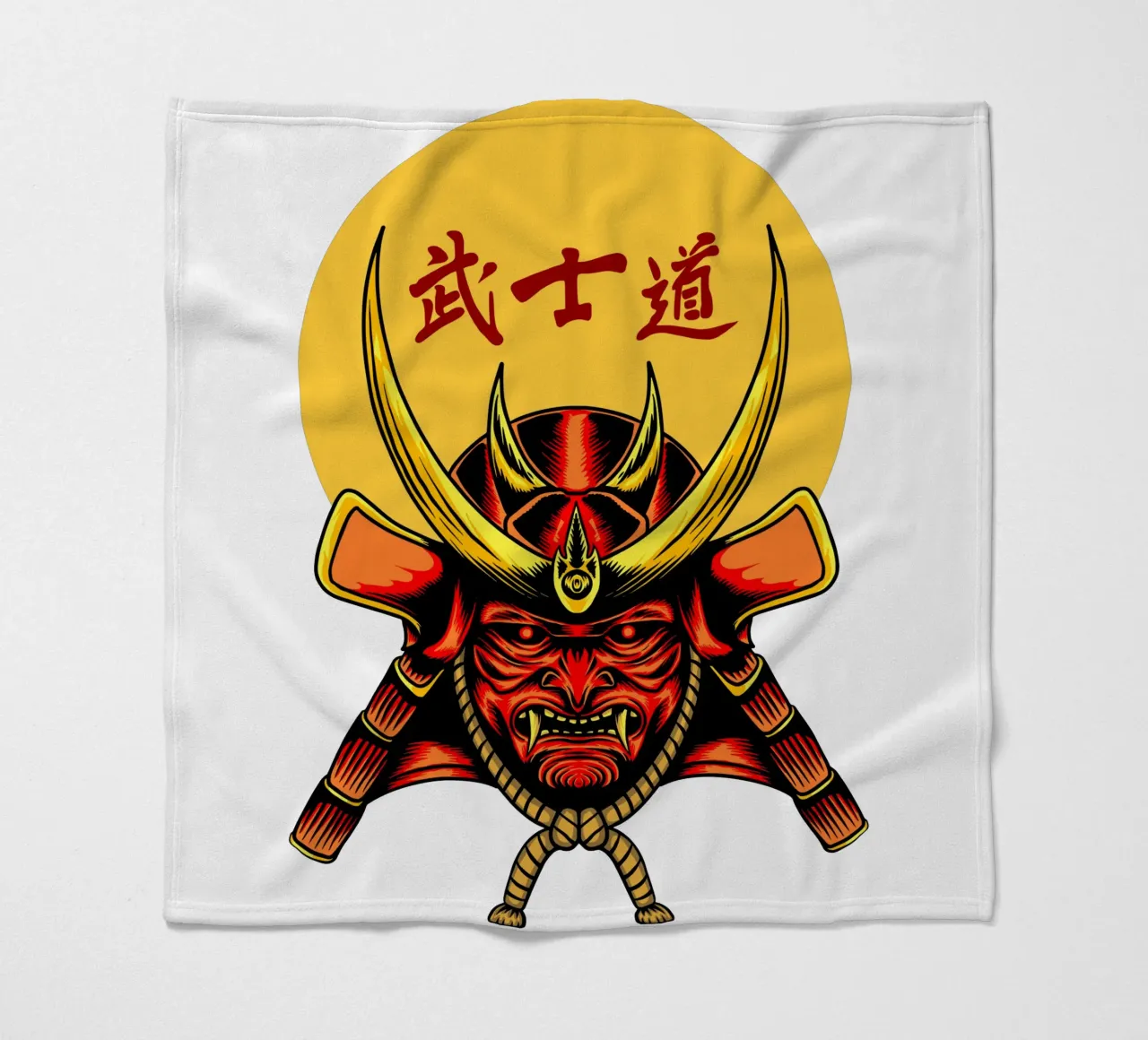 Samurai Mask Vector Art Design coperta in pile da nirwanaart