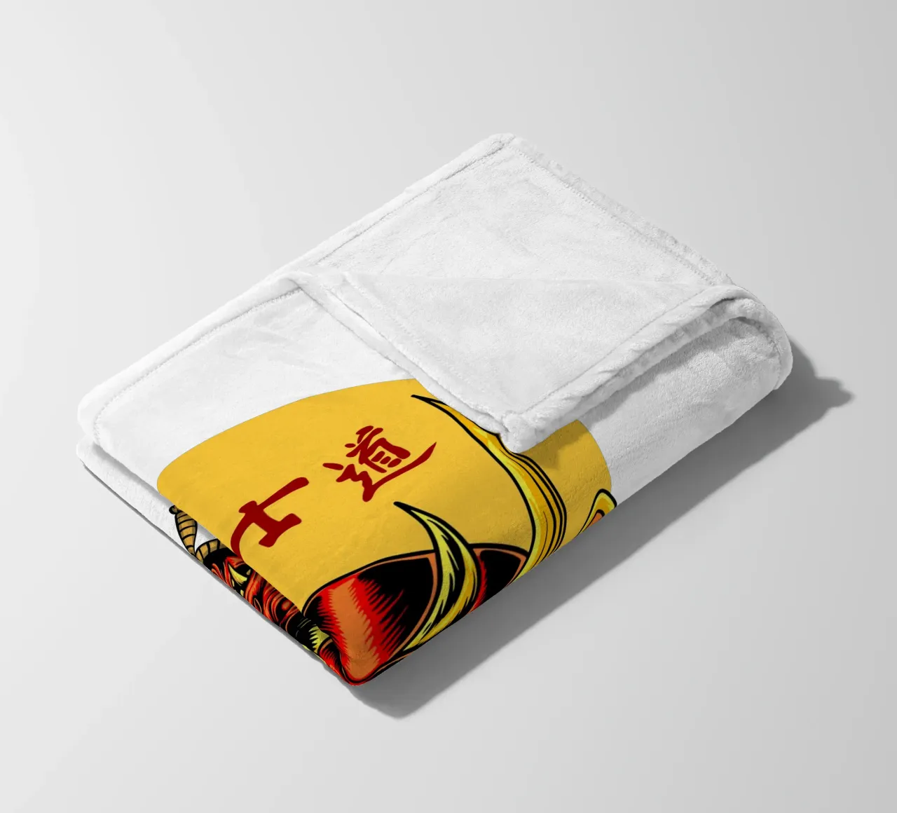Samurai Mask Vector Art Design coperta in pile da nirwanaart