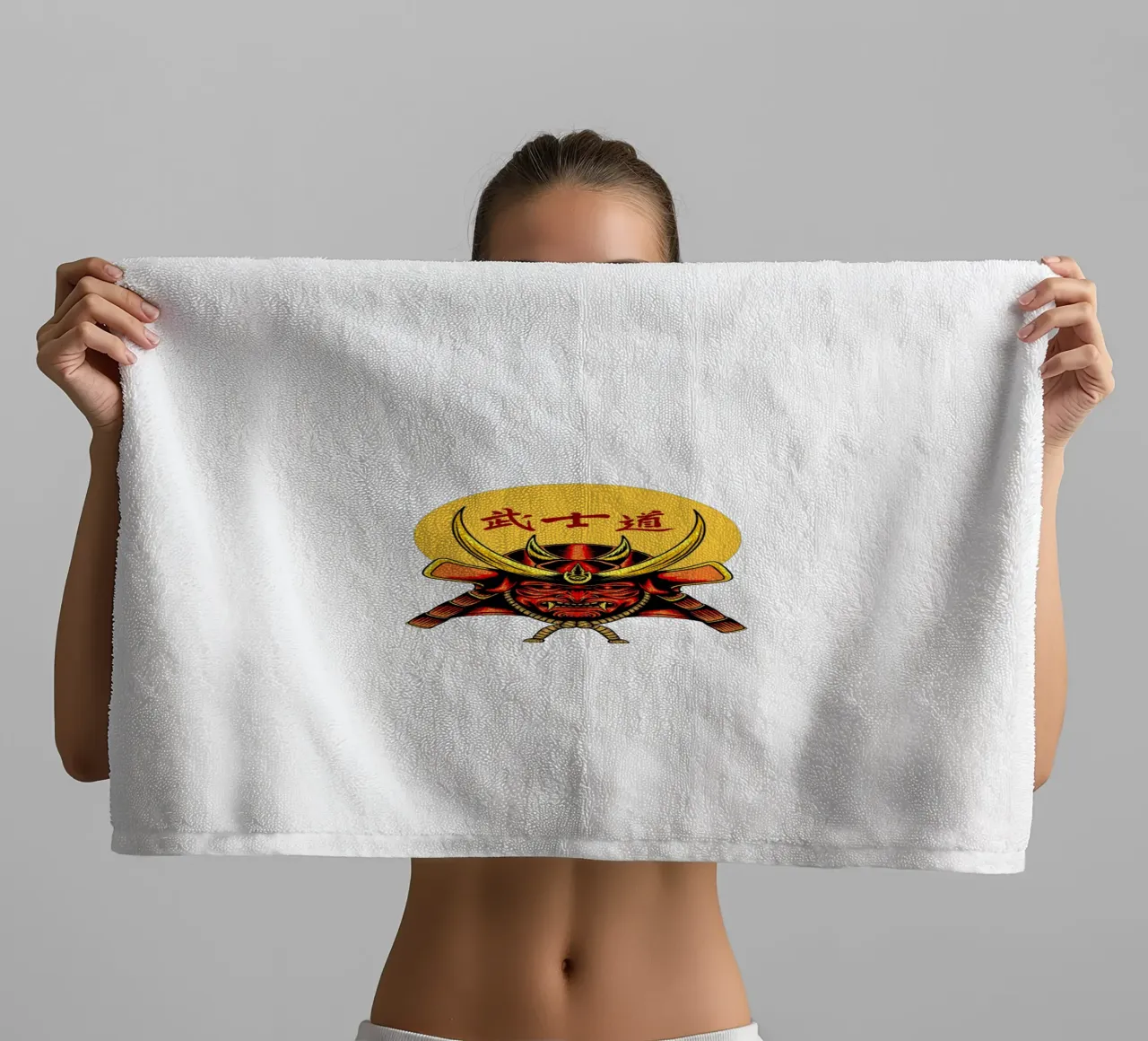 Samurai Mask Vector Art Design asciugamano da bagno da nirwanaart