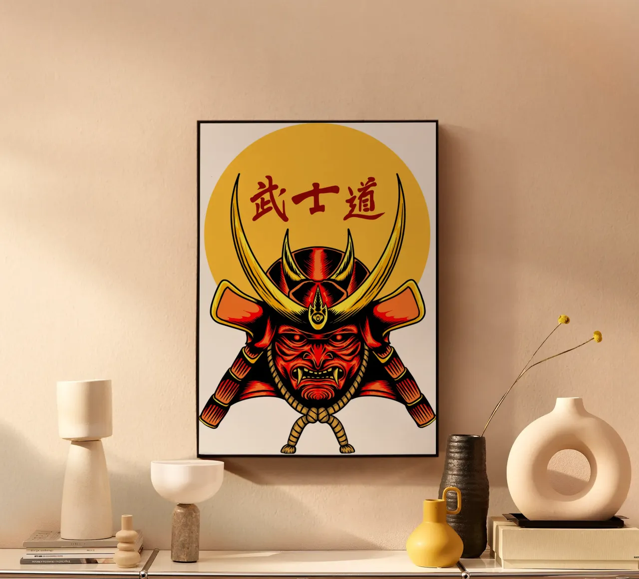 Samurai Mask Vector Art Design alluminio dibond da nirwanaart
