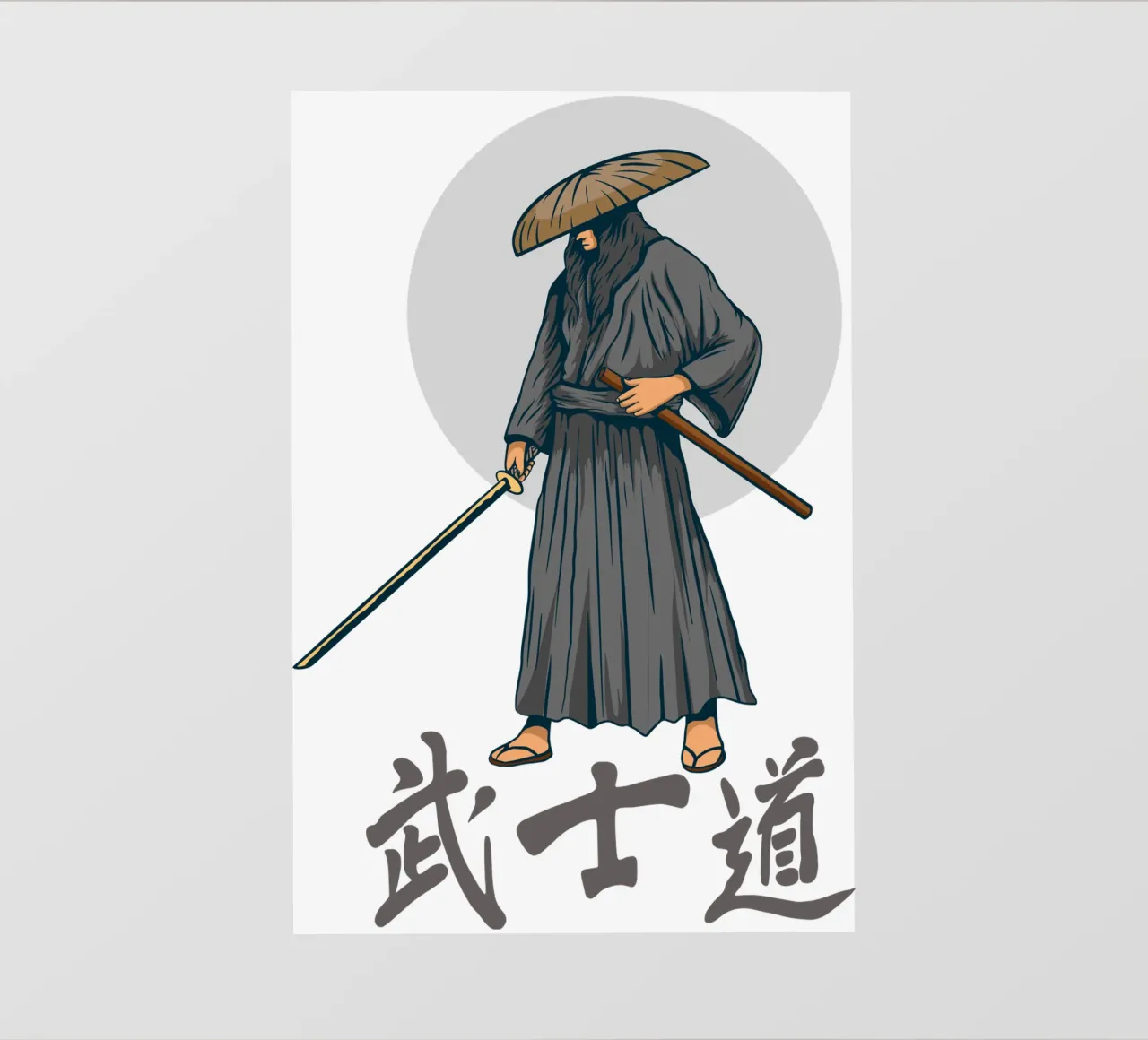 Samurai Japans Vector Kunstontwerp backlit folie van nirwanaart