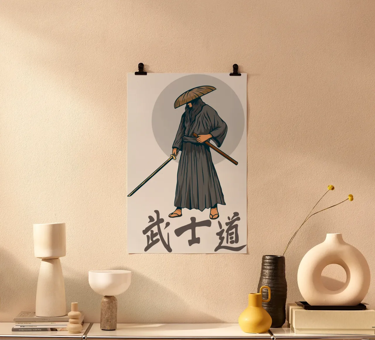 Samouraï japonais Design vectoriel poster de nirwanaart