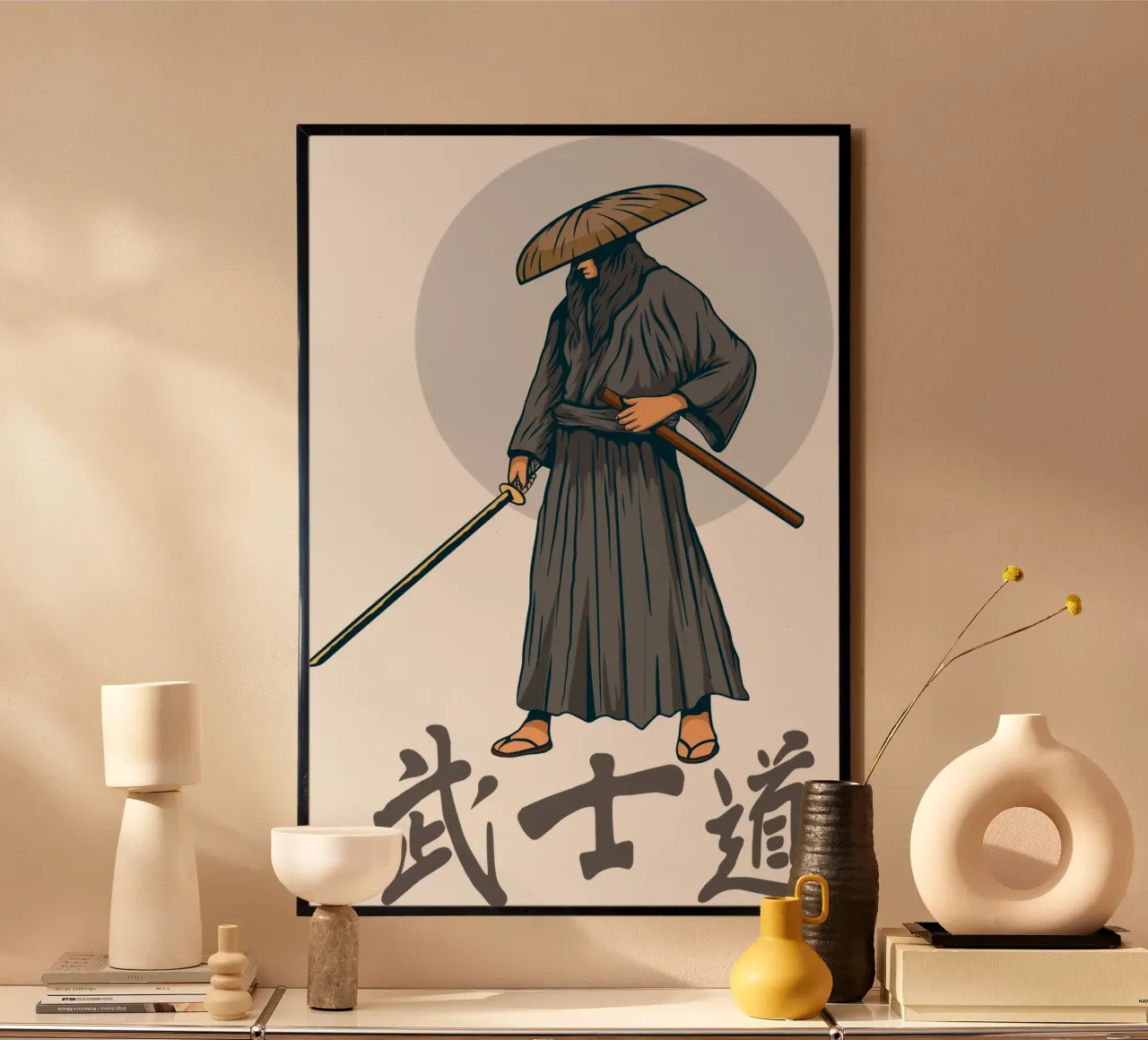 Samouraï japonais Design vectoriel poster de nirwanaart