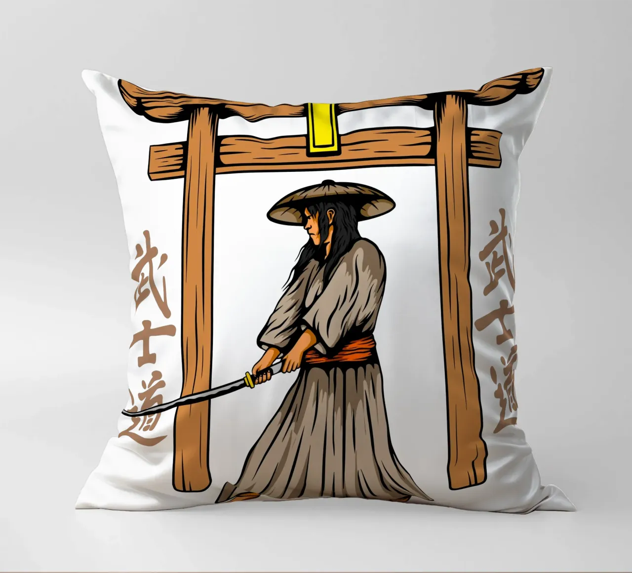 Samurai Japanese Katana Vector Art Design coussin de nirwanaart
