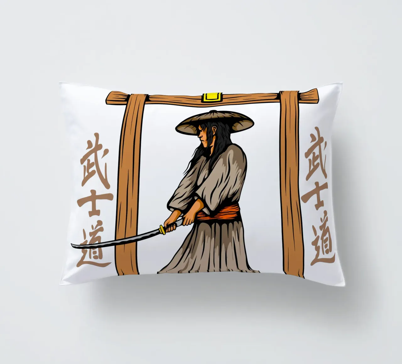 Samurai Japanese Katana Vector Art Design coussin de nirwanaart
