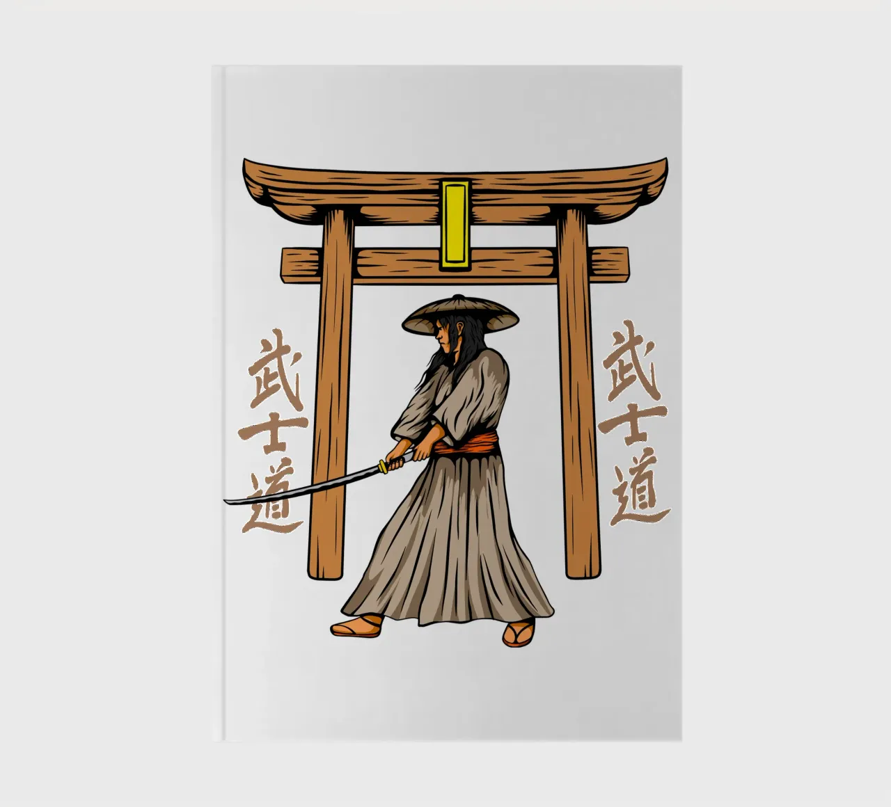 Samurai Japanse Katana Vector Kunstontwerp notitieboek van nirwanaart