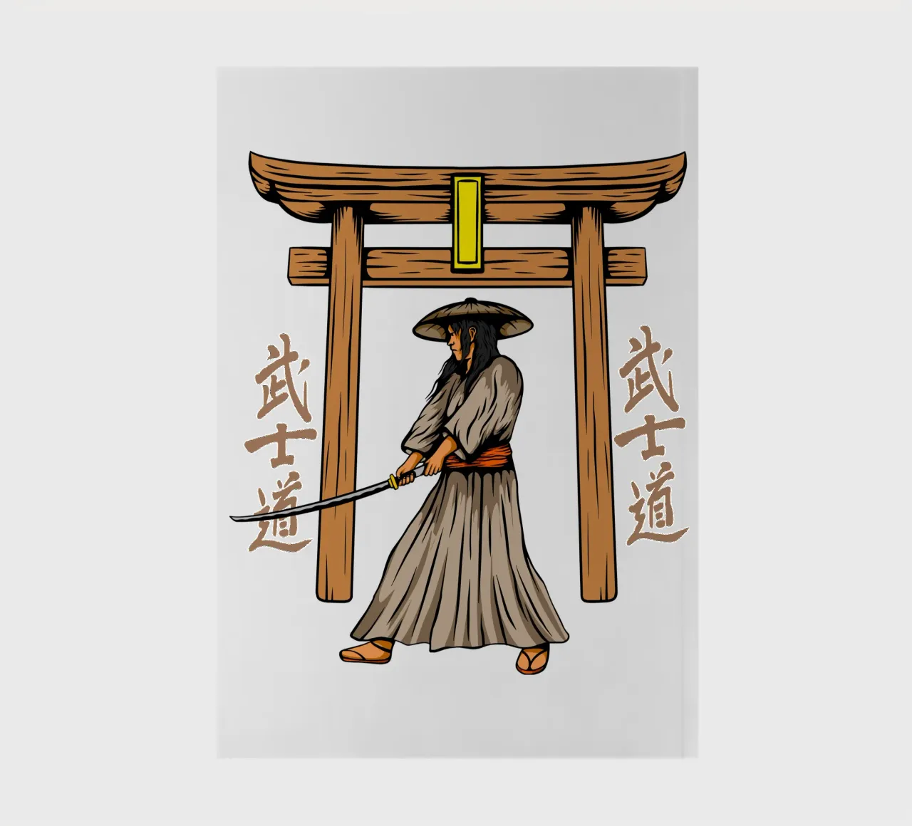 Samurai Japanse Katana Vector Kunstontwerp notitieboek van nirwanaart