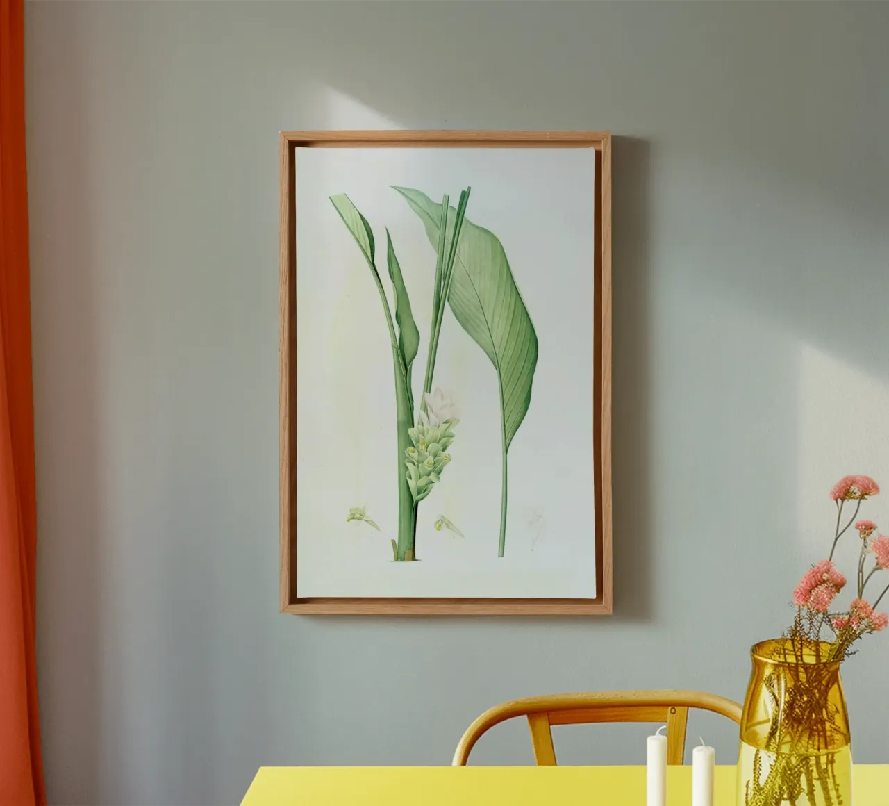 Curcuma longa, -Pierre Joseph, tela con Cornice a cassetta da Artokoloro Quint Lox Ltd