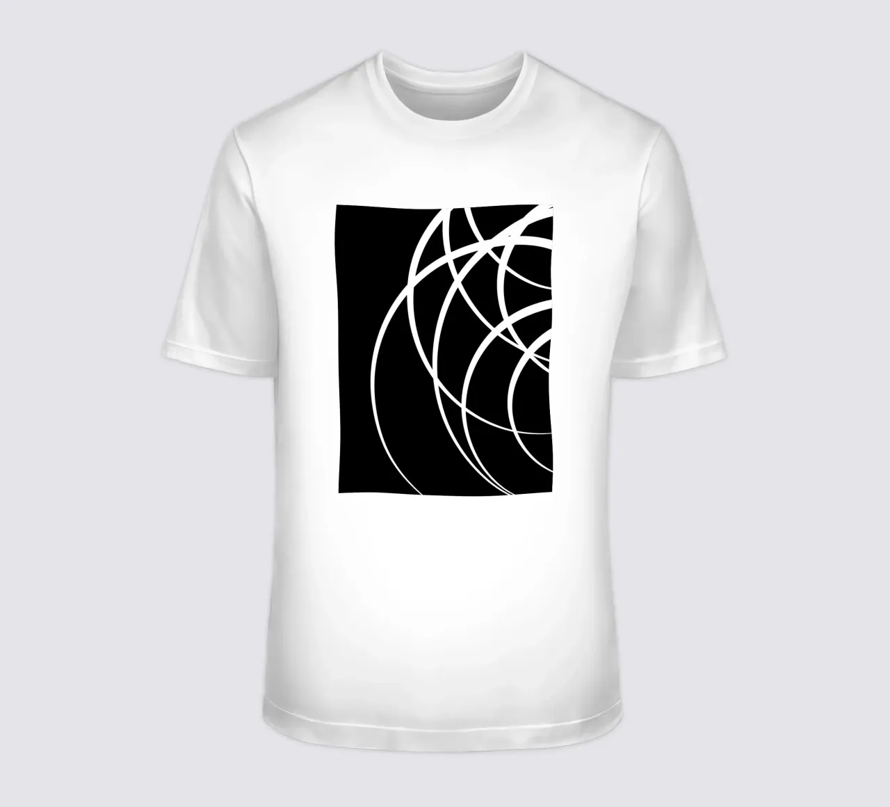 Minimalist Circular White Lines t-shirt by MODERN NUANCE