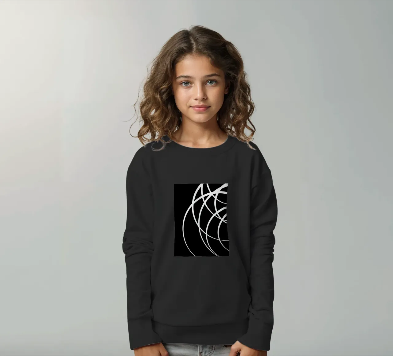 Linee bianche circolari minimaliste felpa bambino da MODERN NUANCE