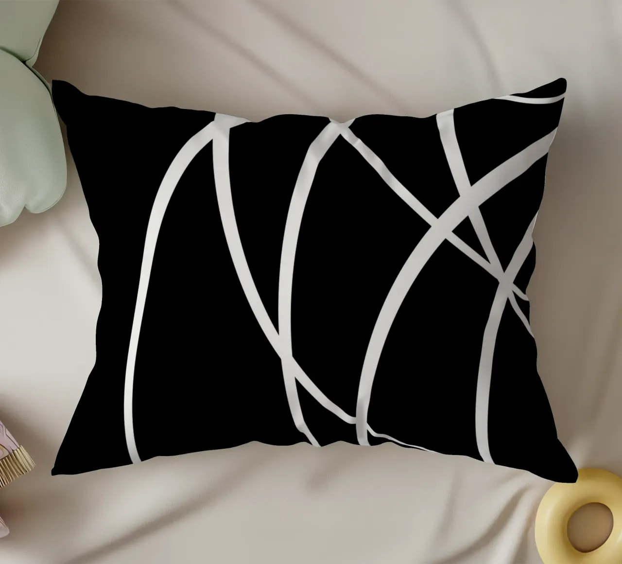 Linee bianche circolari minimaliste cuscino da MODERN NUANCE