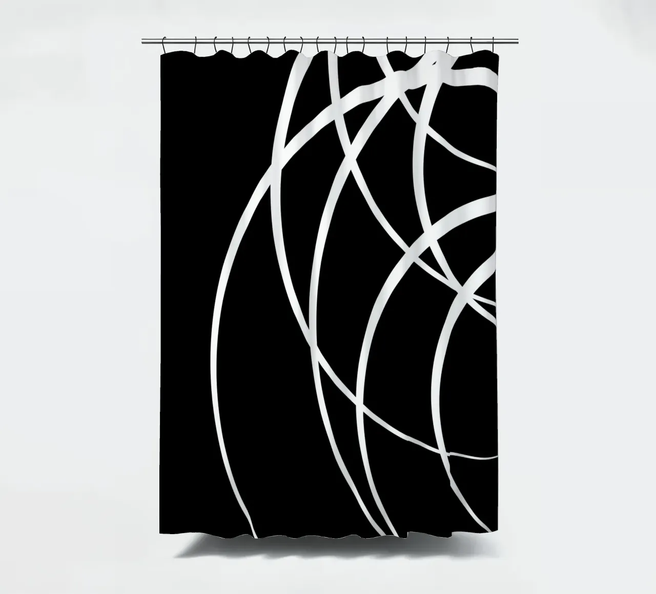 Linee bianche circolari minimaliste tenda da doccia da MODERN NUANCE