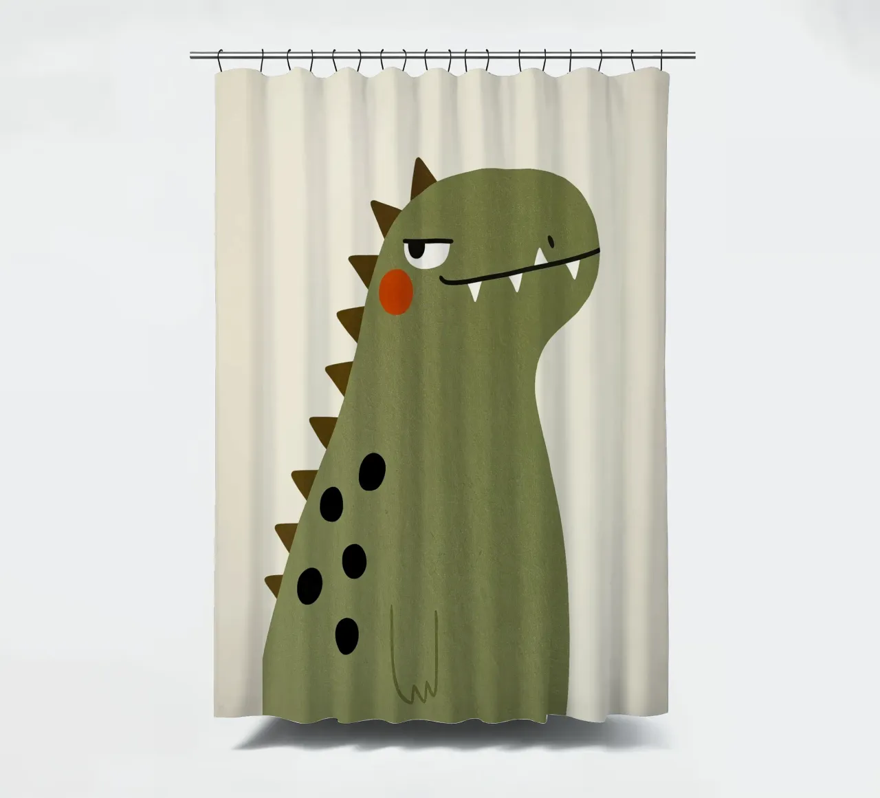 Mr Dino - Tiny But Mighty shower curtain by KidzStudio