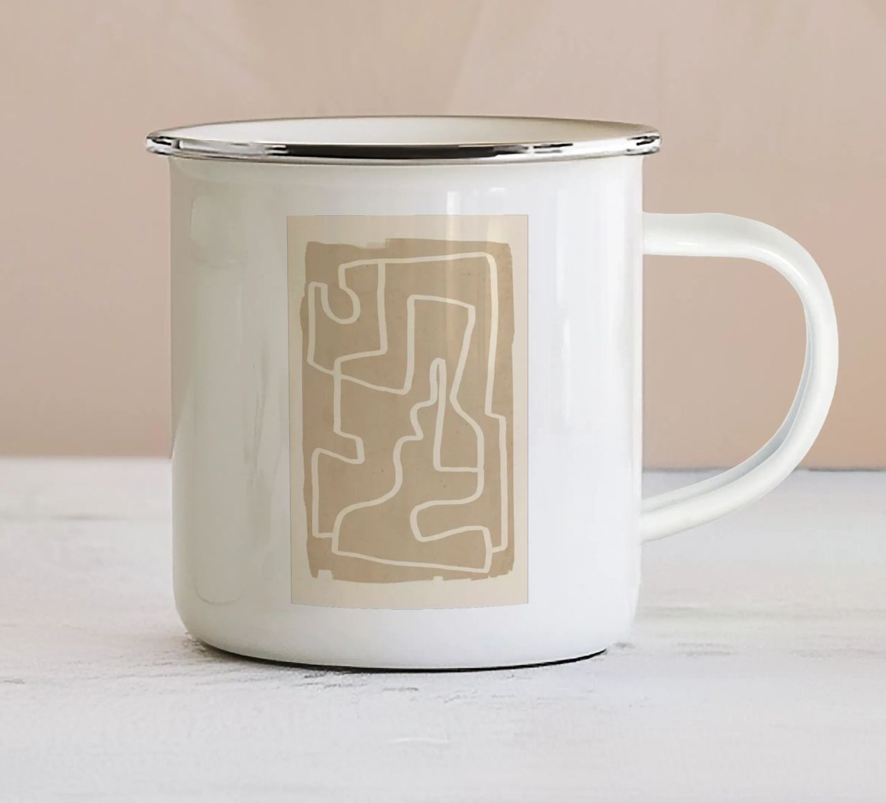 Linea astratta 143 tazza in smalto da ThingDesign