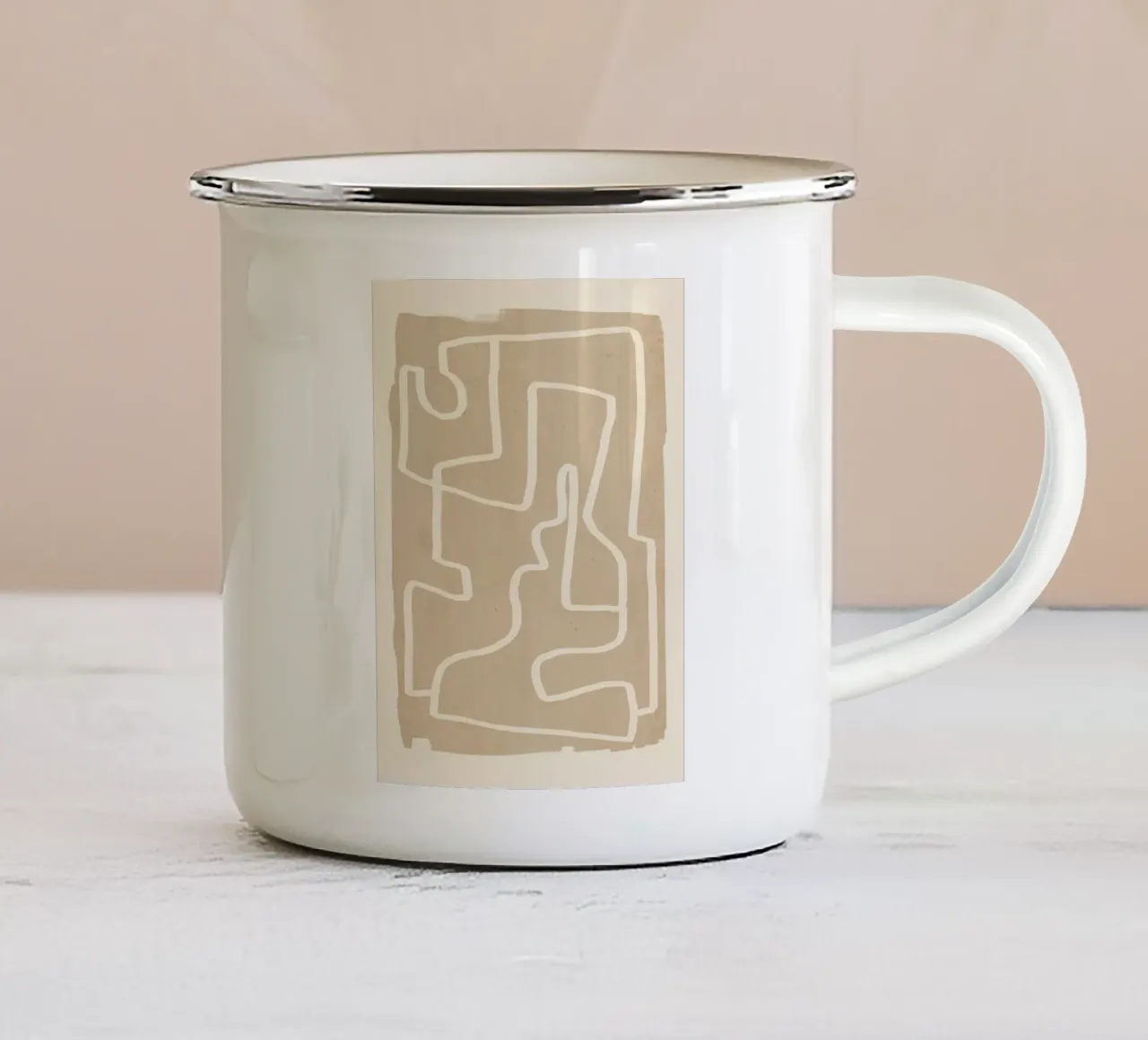 Arte lineal abstracto 143 taza de esmalte de ThingDesign