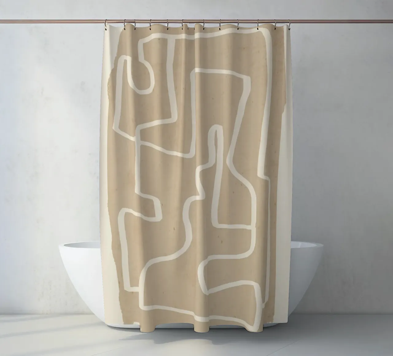 Abstract line art 143 shower curtain by ThingDesign