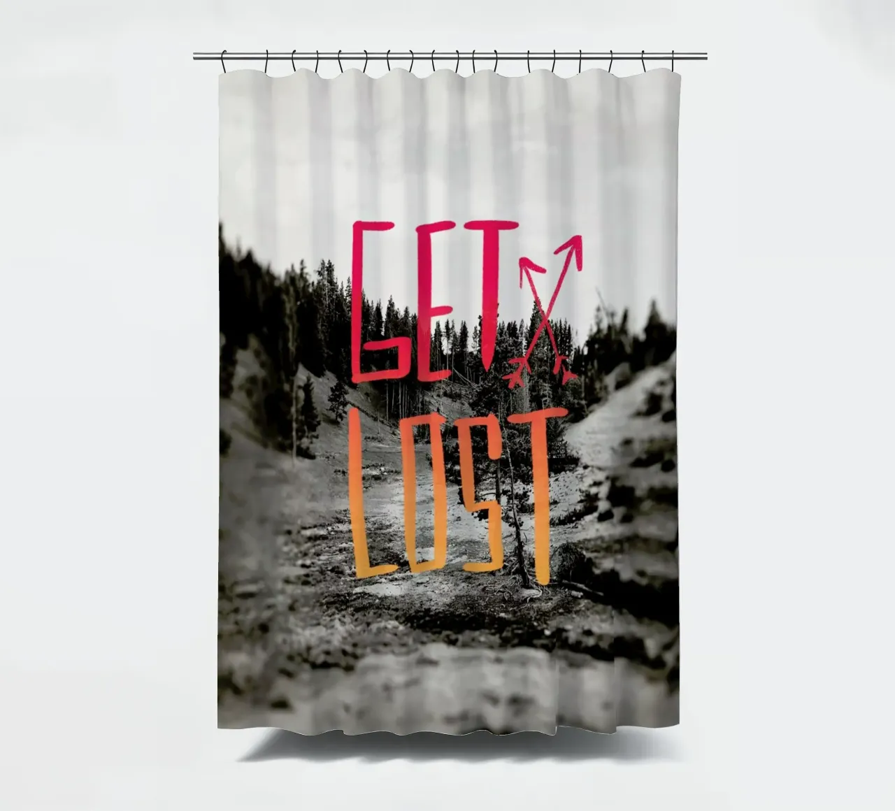 Get Lost - Red tenda da doccia da Leah Flores