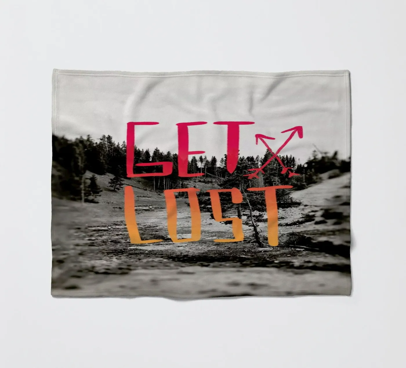 Get Lost - Red fleecedeken van Leah Flores